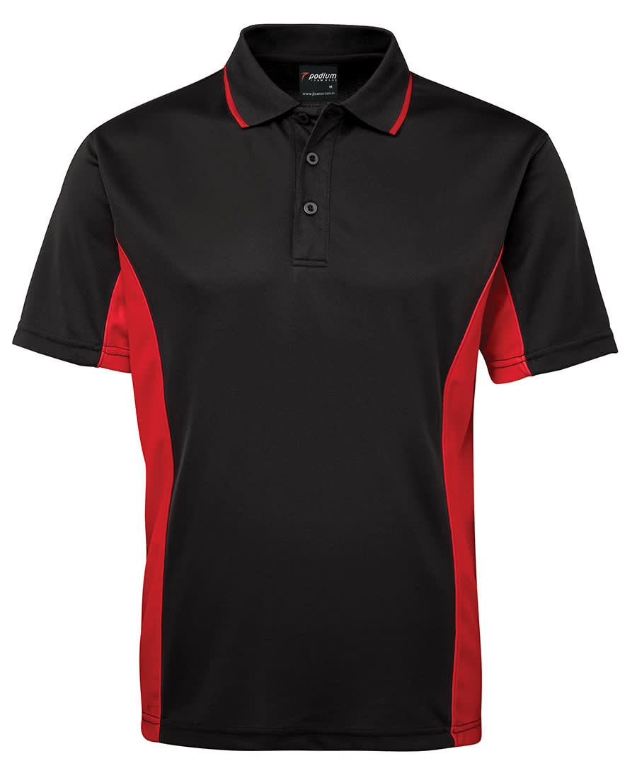 Podium Contrast Polo - 7PP Image Black/Red