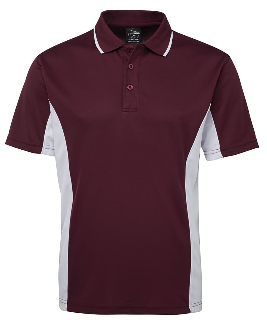 Podium Contrast Polo - 7PP Image Maroon/White