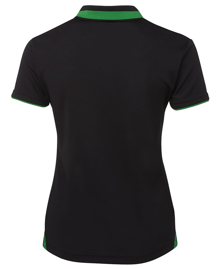 Alternative view of Podium Ladies Swirl Polo Black/Pea Green