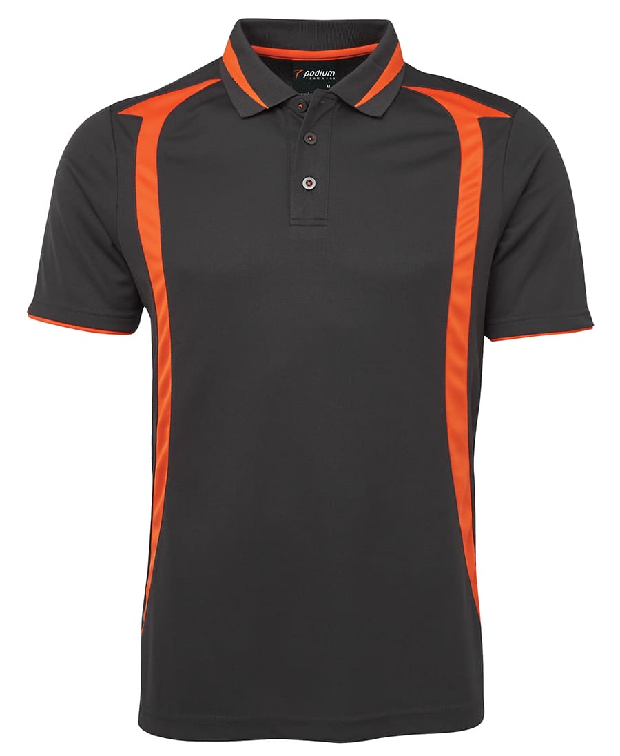 Podium Swirl Polo - 7SWP Image Charcoal/Orange