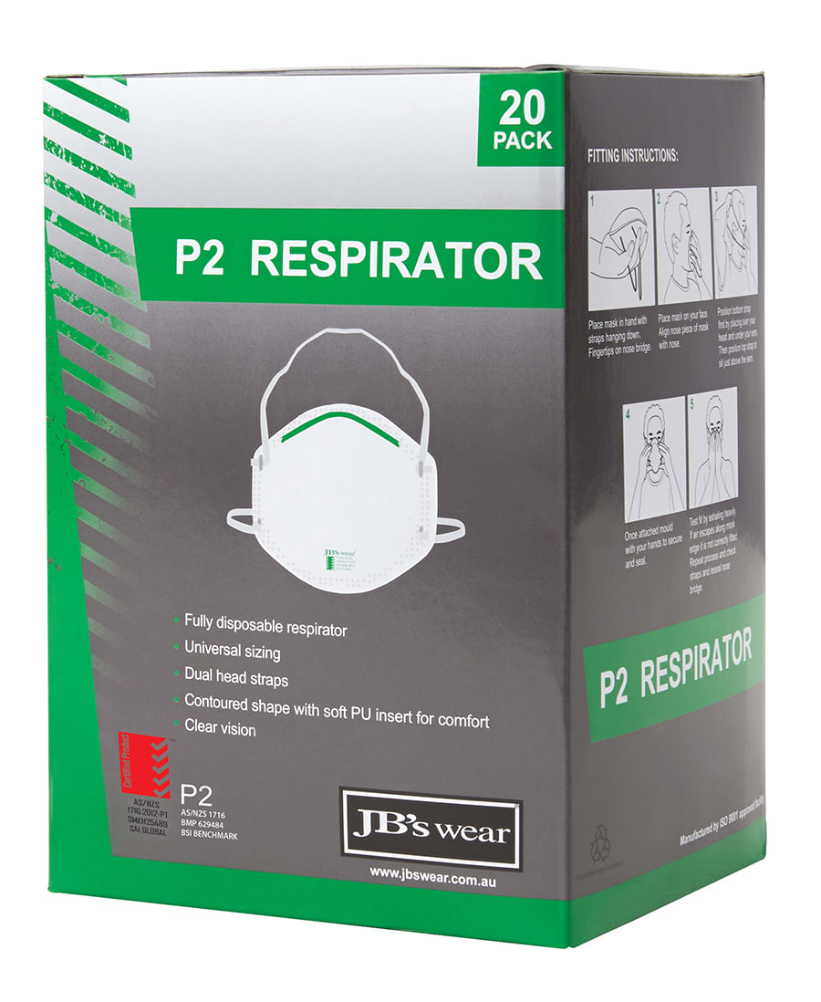 Alternative view of JB's P2 Respirator (20 Pc)