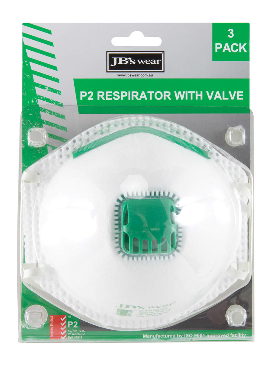 JB's Blister (3 Pc) P2 Respirator With Valve - 8C15 Image 