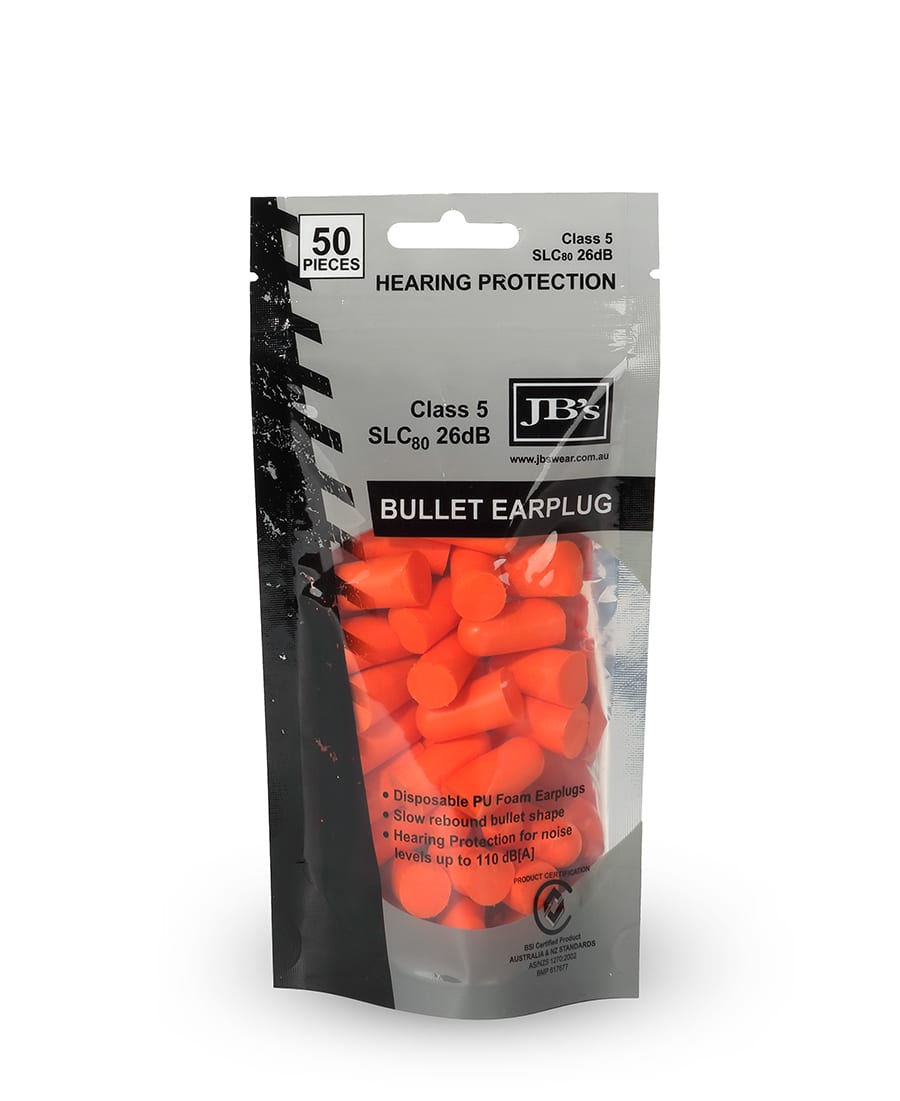 JB's Bullet Shaped Earplug (50 Pieces) - 8P035 Image Orange