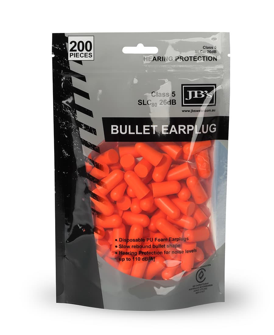 JB's Bullet Shaped Earplug (200 Pieces) - 8P045 Image Orange