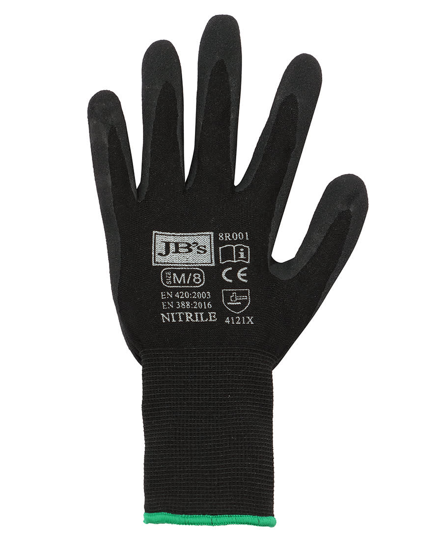 JB's Black Nitrile Breathable Glove (12 pack) - 8R001 Image Black