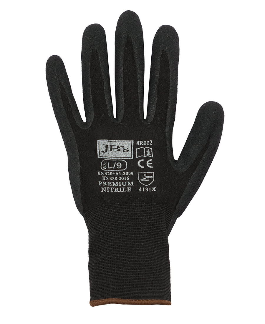 JB's Premium Black Nitrile Breathable Glove (12 pack) - 8R002 Image Black