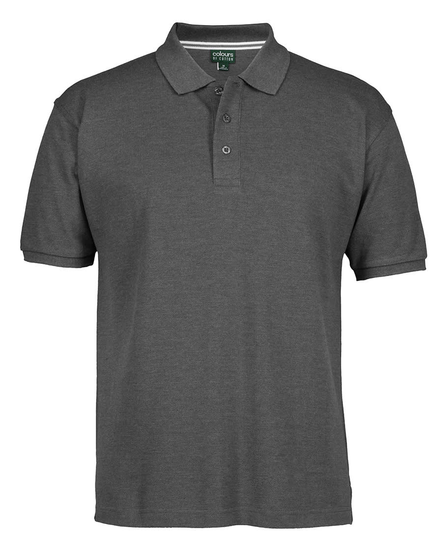 C of C Pique Polo - S2MP Image Charcoal Marle