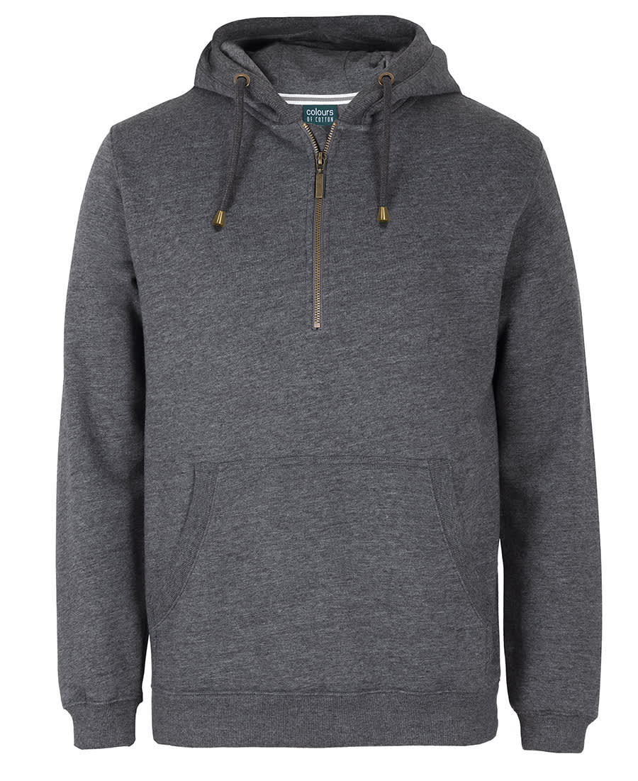 C of C Brass 1/2 Zip Hoodie - S3FHZ Image Charcoal Marle