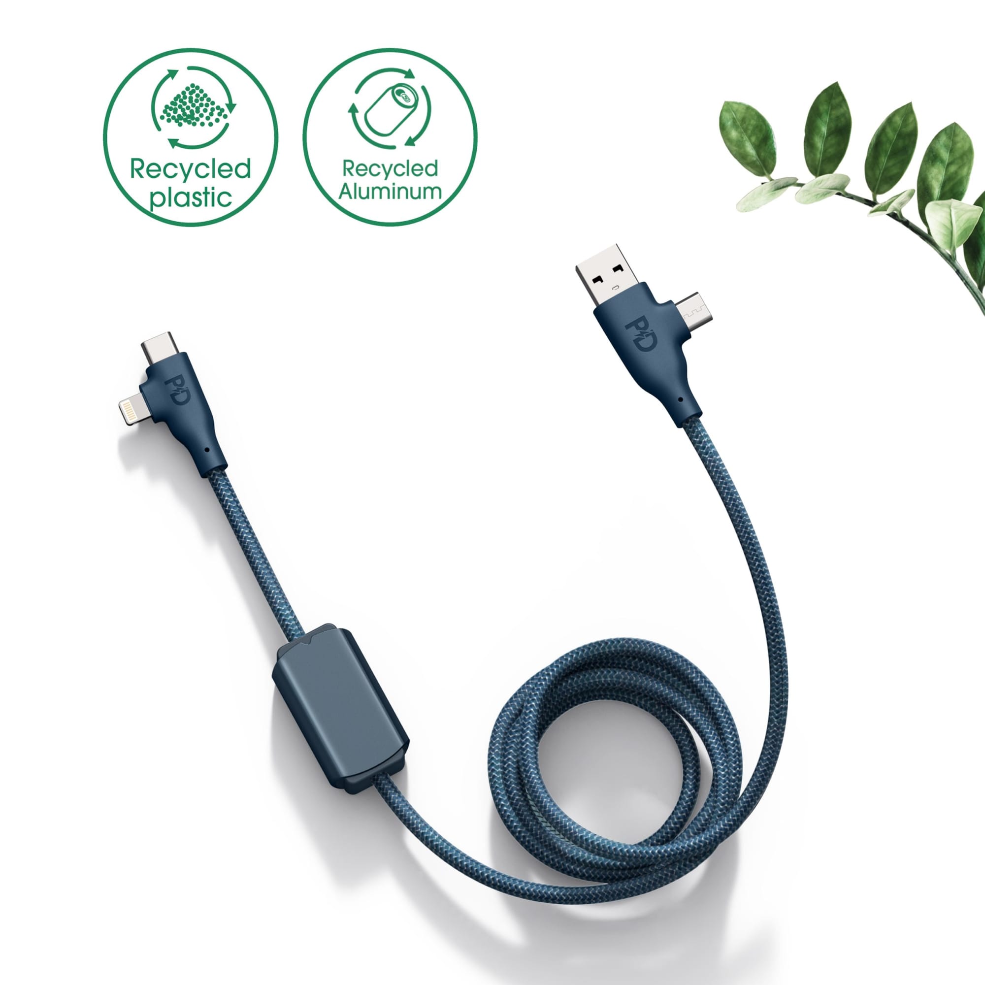 Alternative view of Allure PD Charging Cable 100Watt 'recycled aluminum'