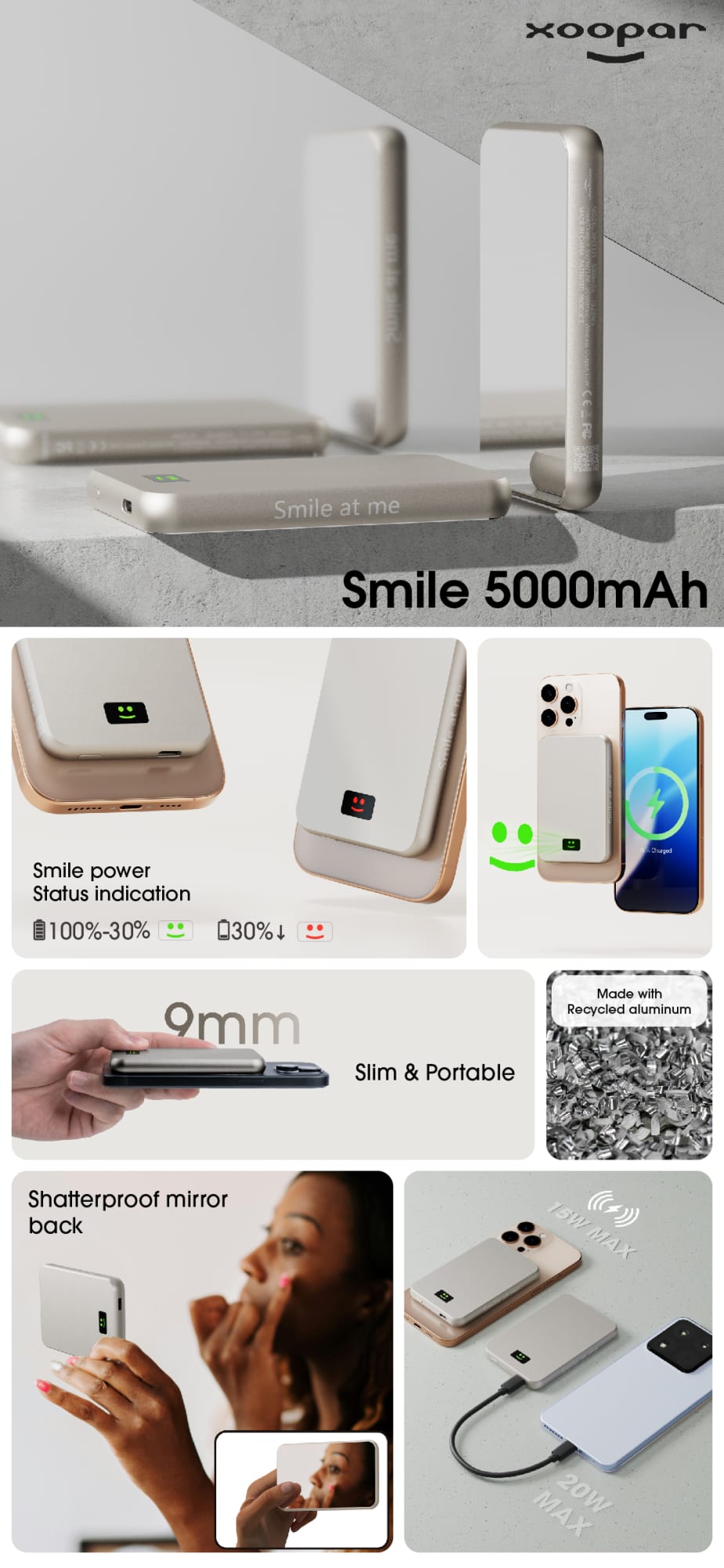 Alternative view of Smile 5000mAh powerbank 'recycled'