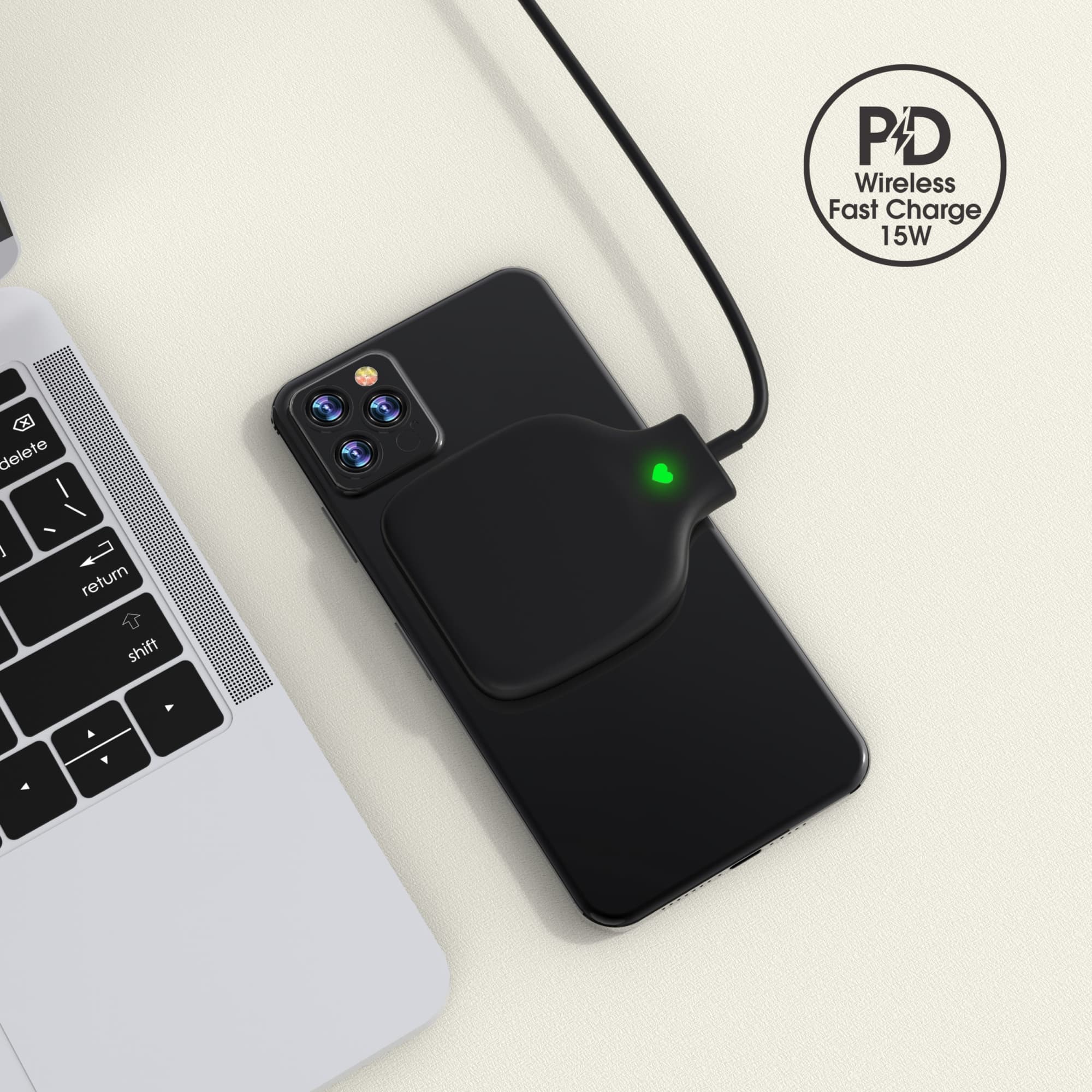 Alternative view of Triton Magnetic 15Watt Wireless Charger 'recyced plastic'