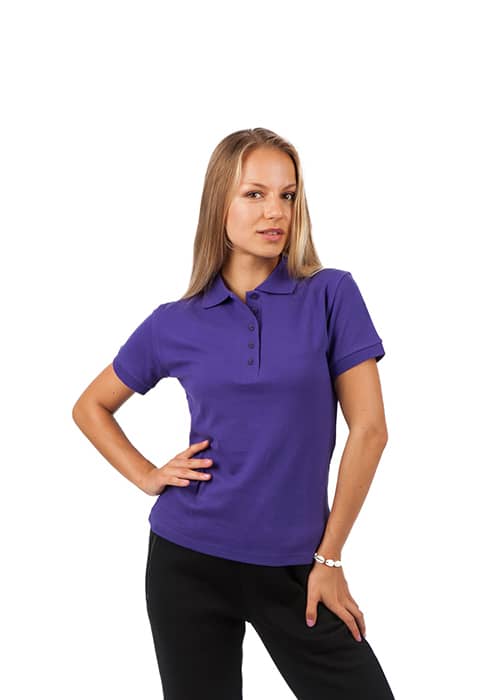 Womens 100% Cotton Pique Knit Polo