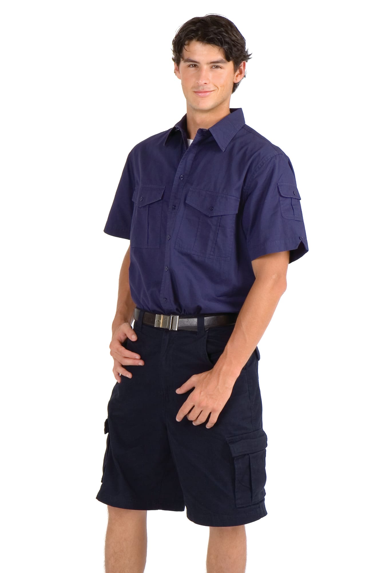 Cotton Drill Work Short Sleeve Shirt