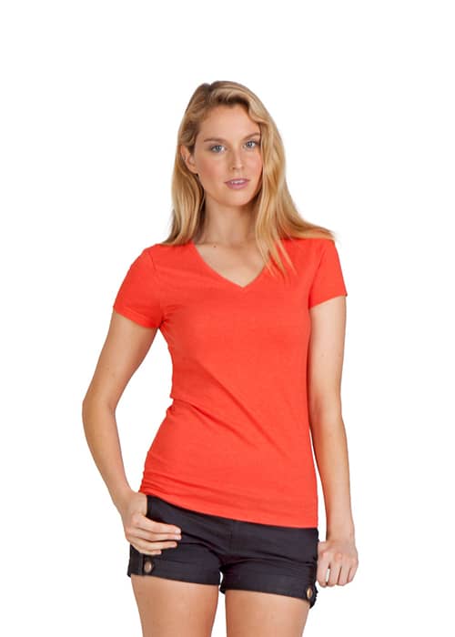Womens Marl V-neck T-shirt