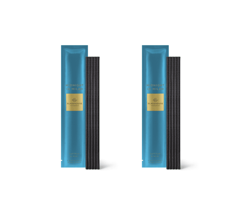 Glasshouse Replacement Scent Stems Pack Midnight In Milan Scent Saffron & Rose promotional product