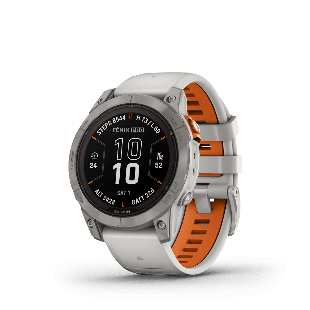 Garmin fenix 7 Pro Sapphire Solar Titanium with Fog Gray/Ember Orange Band