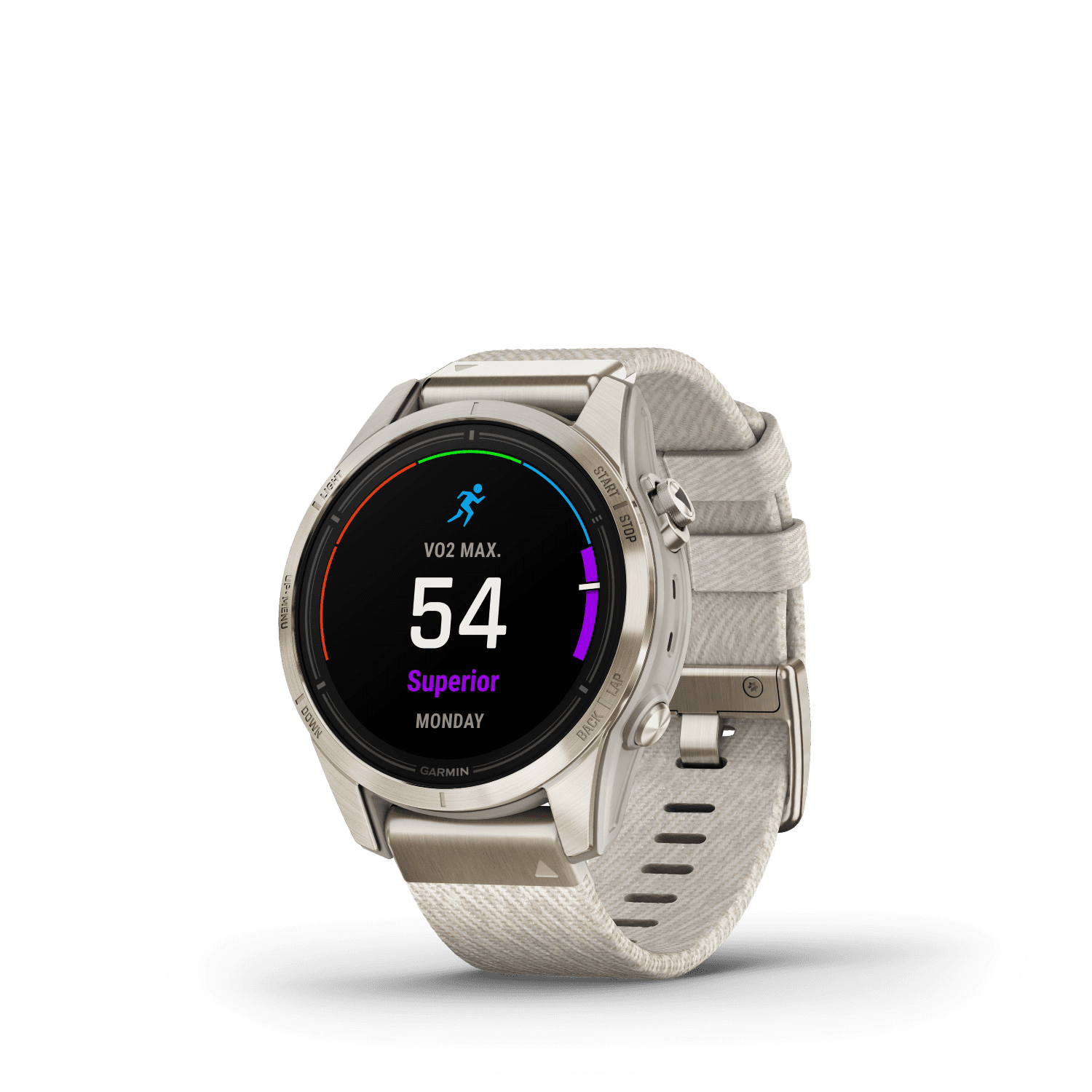 Garmin epix Pro Gen 2 Sapphire  42 mm  Soft Gold with Cream Heathered Nylon Band