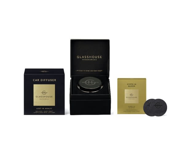 Glasshouse Black Car Diffuser Lost In Aamalfi + Kyoto In Bloom Refill promotional product
