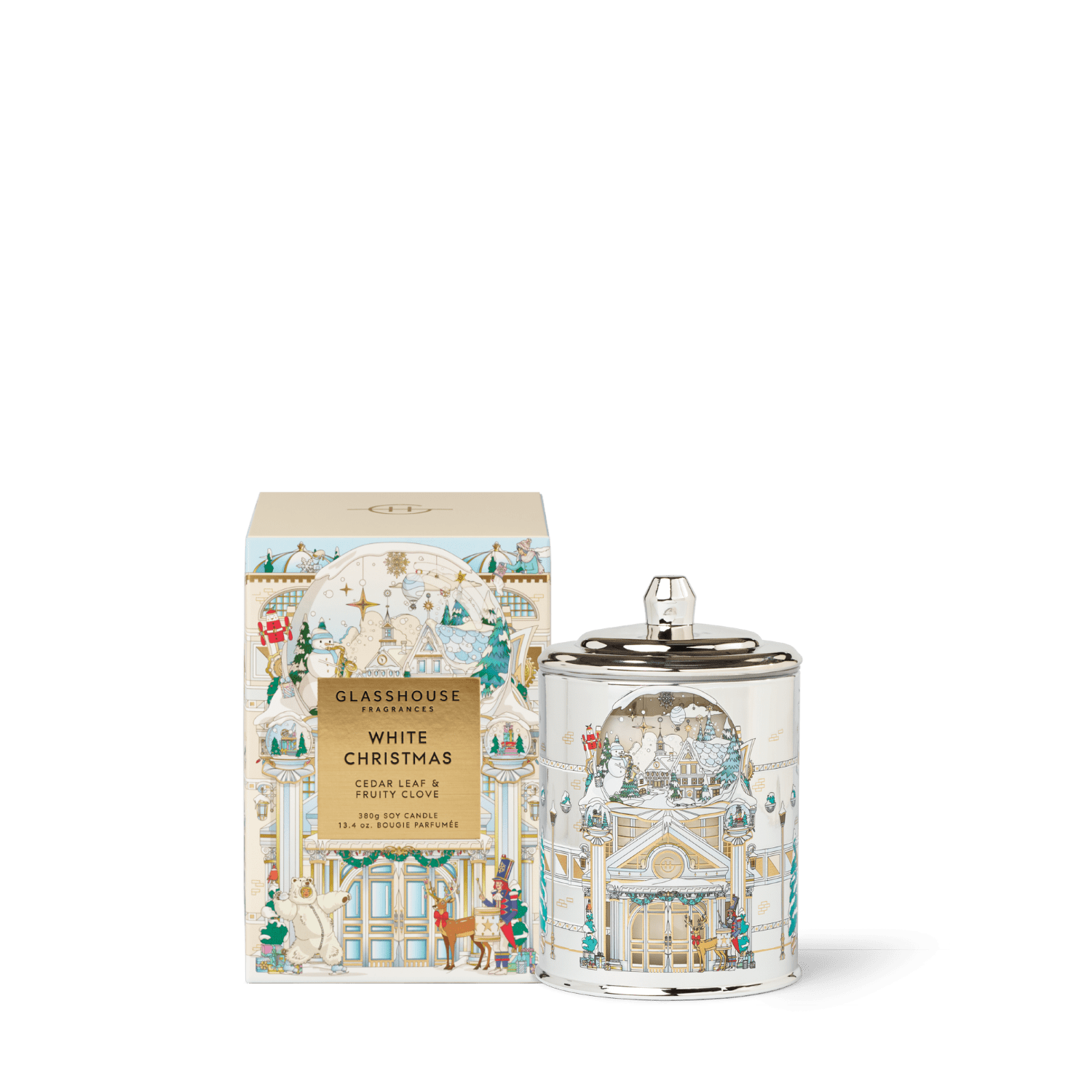 Glasshouse 380g Candle White Christmas promotional product