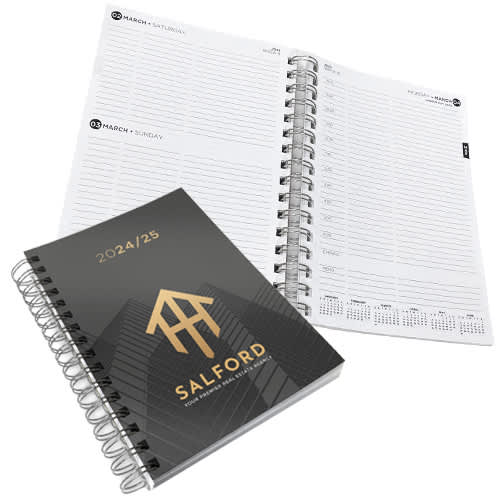 A4 Wiro Diary with printed cover (157 leaves) Day to page