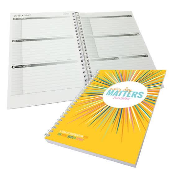 A5 Diary with printed cover (54 leaves) Week to View