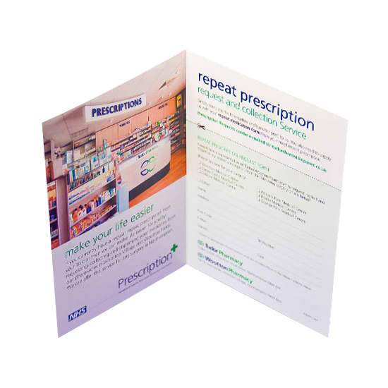 4 page A4 150gsm gloss cmyk two side (no bleed)