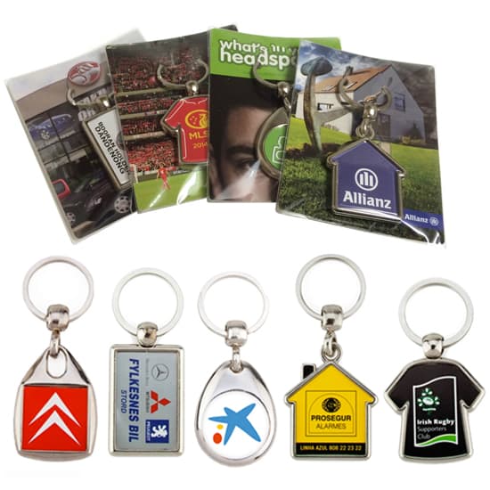 Metal key ring- on backing card poly bagged-duplex