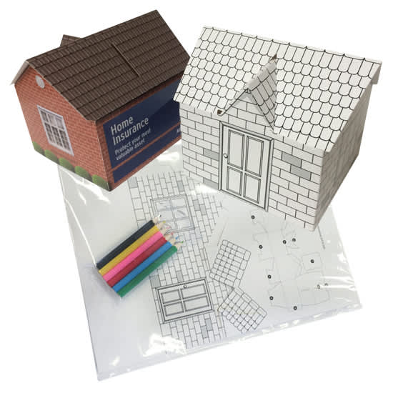 Money Box - House Shaped (Colouring in - Self Assemble)