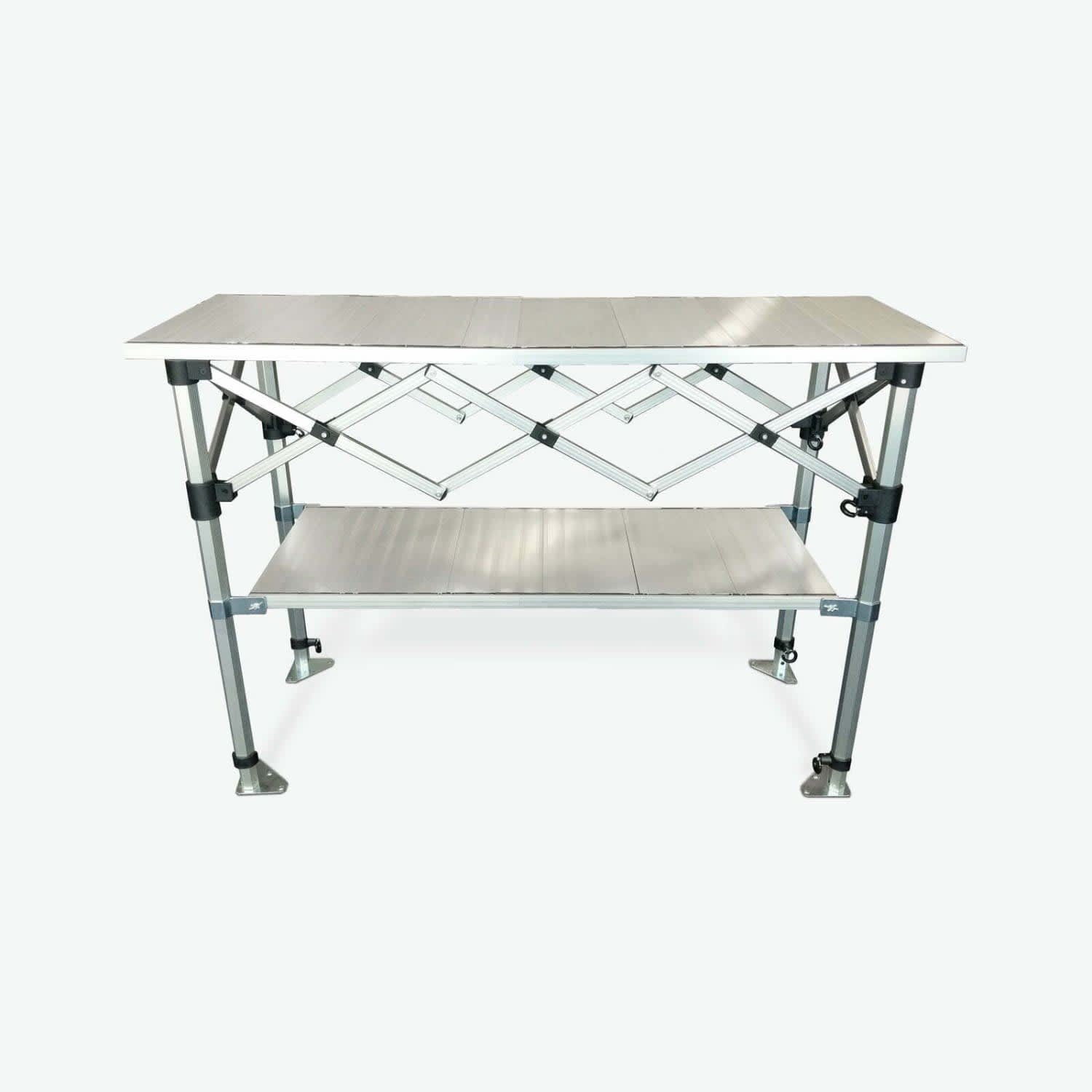Aluminium 1.5m Folding Table with Shelf