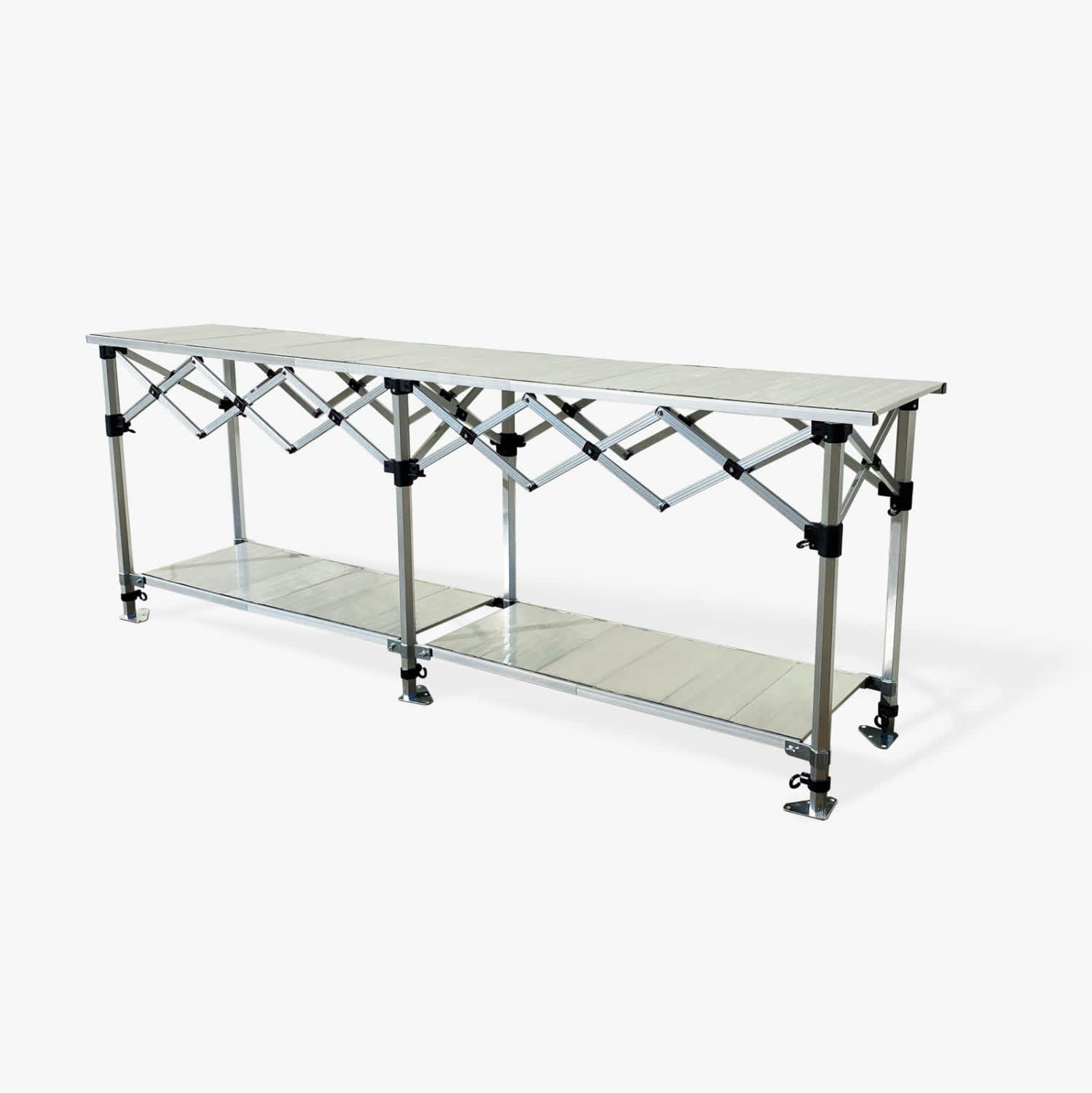 Aluminium 3m Folding Table with Shelves
