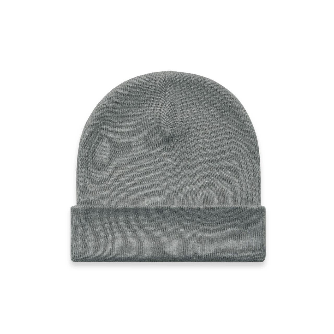Cuff Beanie AS-1107 A grey cuff beanie with a knitted texture, featuring a folded hem and no visible logos or branding.