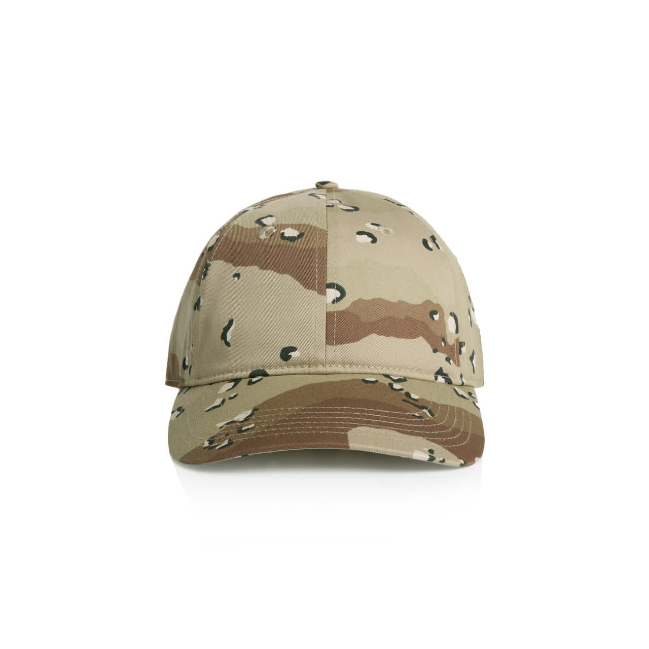 Access Camo Cap AS-1130C A camouflage cap in shades of beige, brown, and green, featuring a logo on the front.
