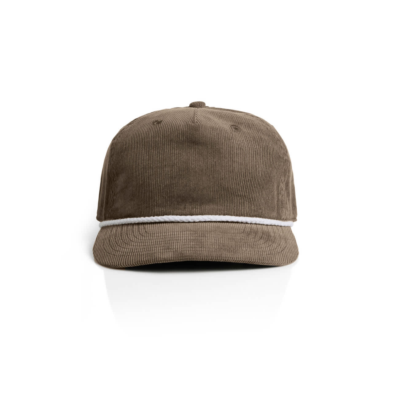 Class Cord Rope Cap AS-1185 A brown corduroy cap featuring a white rope detail and a logo on the front.