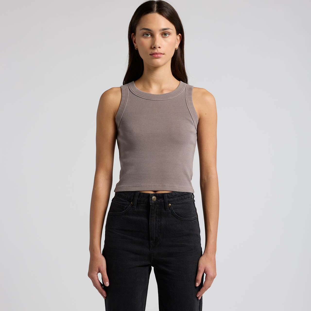 Wo's Faded Organic Rib Crop Tank