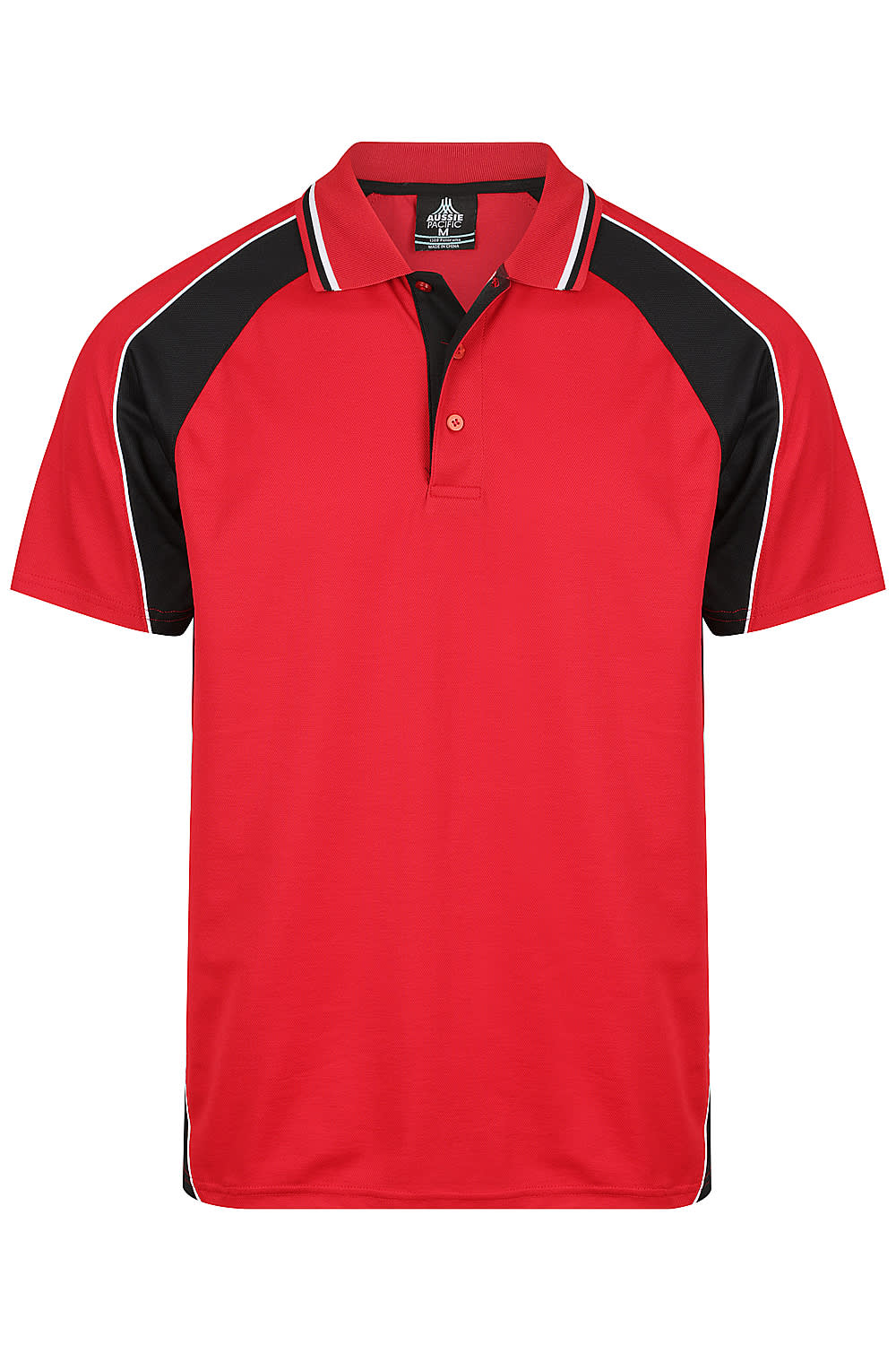 PANORAMA MENS POLOS - N1309 Image RED/BLACK/WHITE
