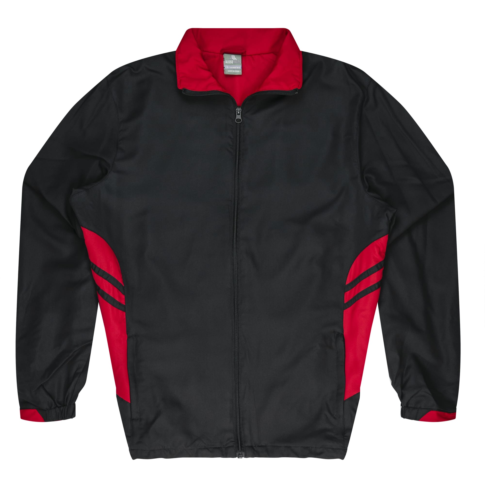 TASMAN MENS TRACKTOPS RUNOUT - N1611 Image BLACK/RED