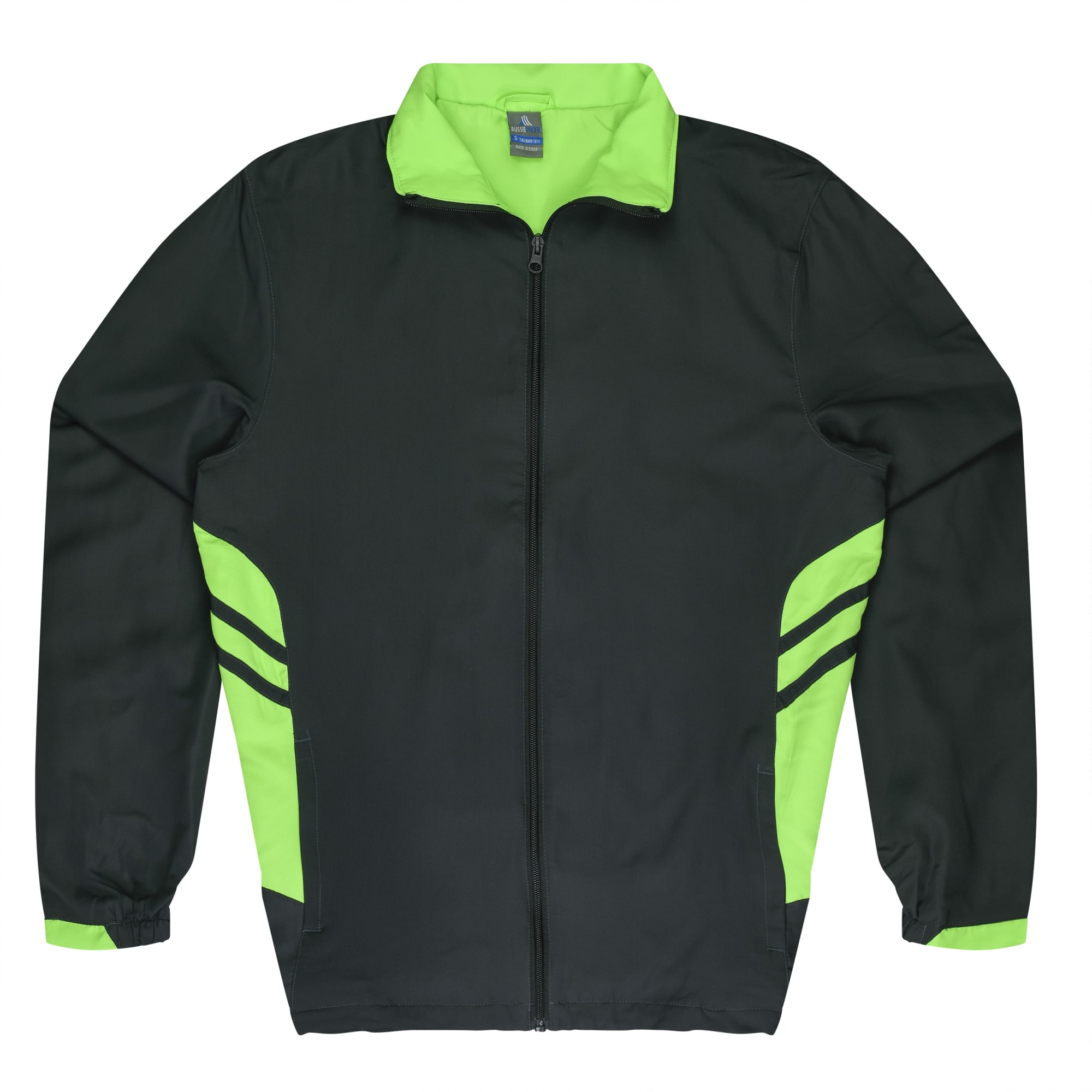 TASMAN MENS TRACKTOPS RUNOUT - N1611 Image SLATE/NEON GREEN