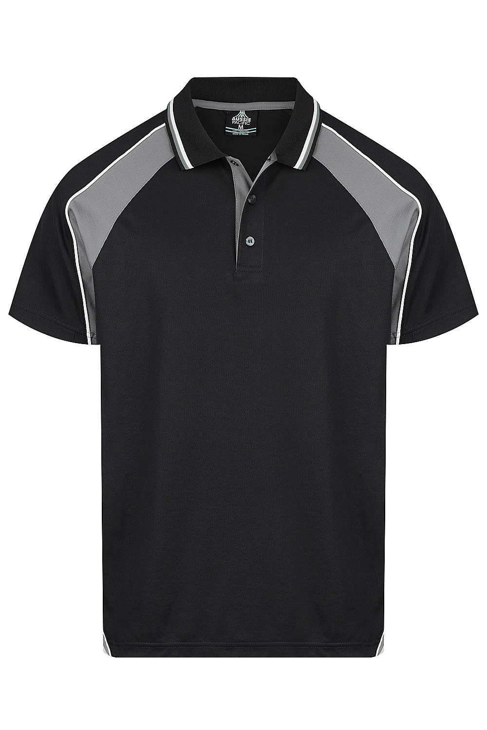 PANORAMA MENS POLOS - N1309 Image BLACK/ASHE/WHITE