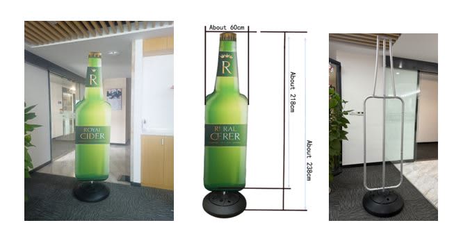 Stretch Fabric Display / Tension Fabric Display -Bottle Shape 600mm x 2000mm with Water Base
