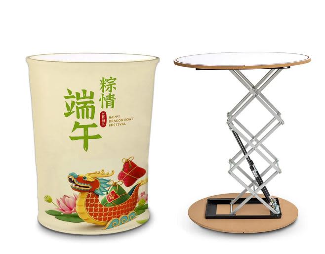 Stretch Fabric Hydraulic Promotion Table 700 x 400 x 1000mm