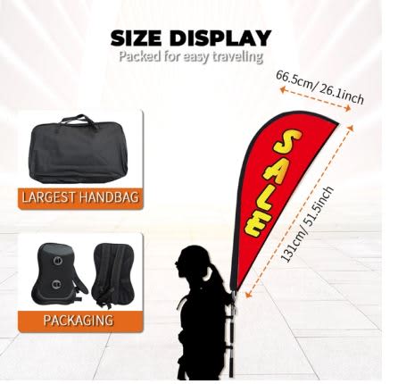 Small Single Sided BackpackTear Drop Banner