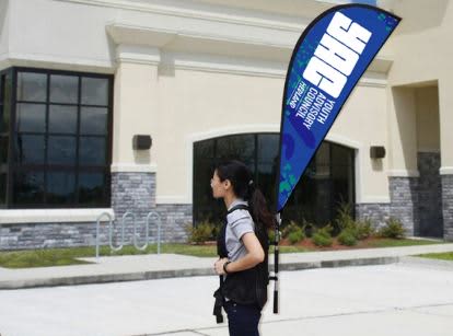 Small Double Sided Backpack Tear Drop Banner