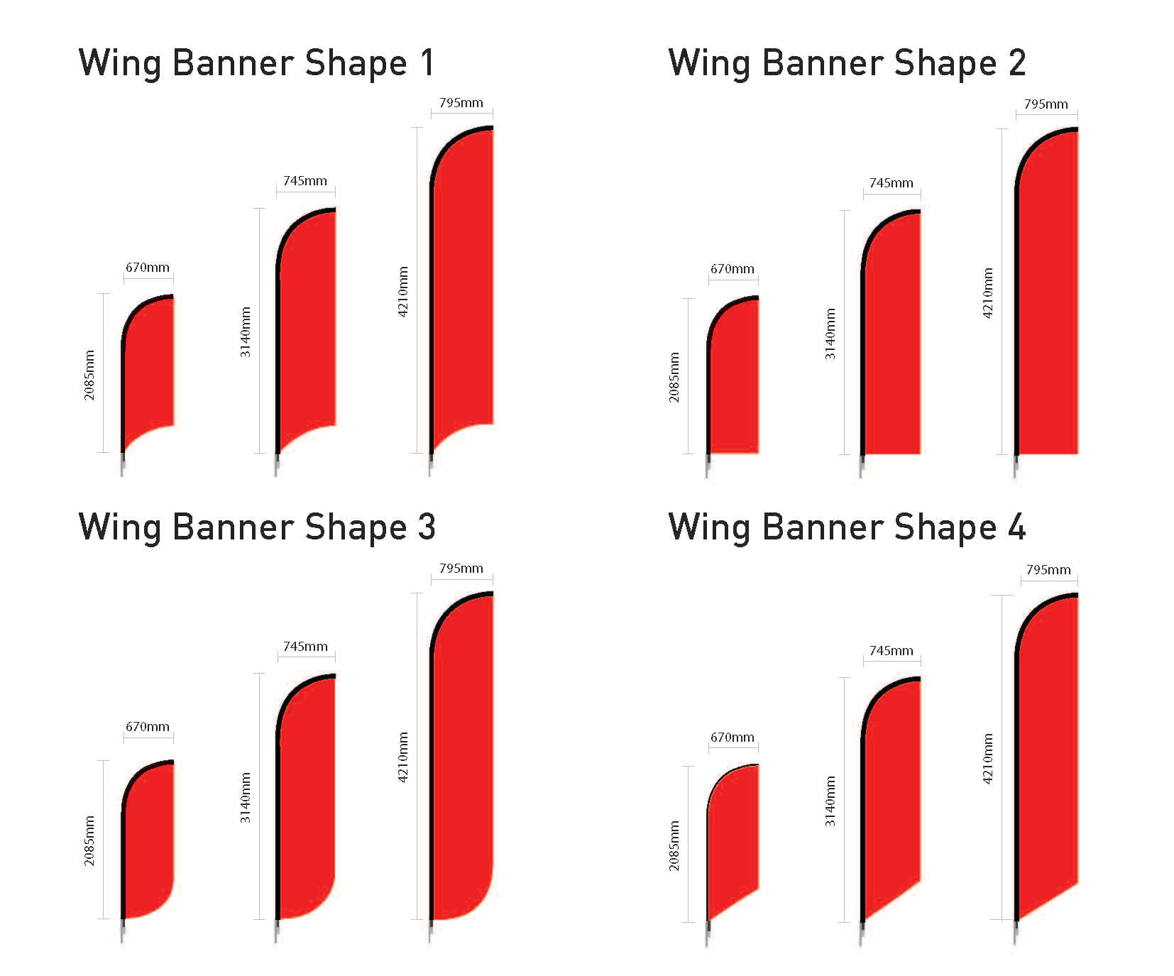 Large Single Sided Wing Banner - 2L S/S Image