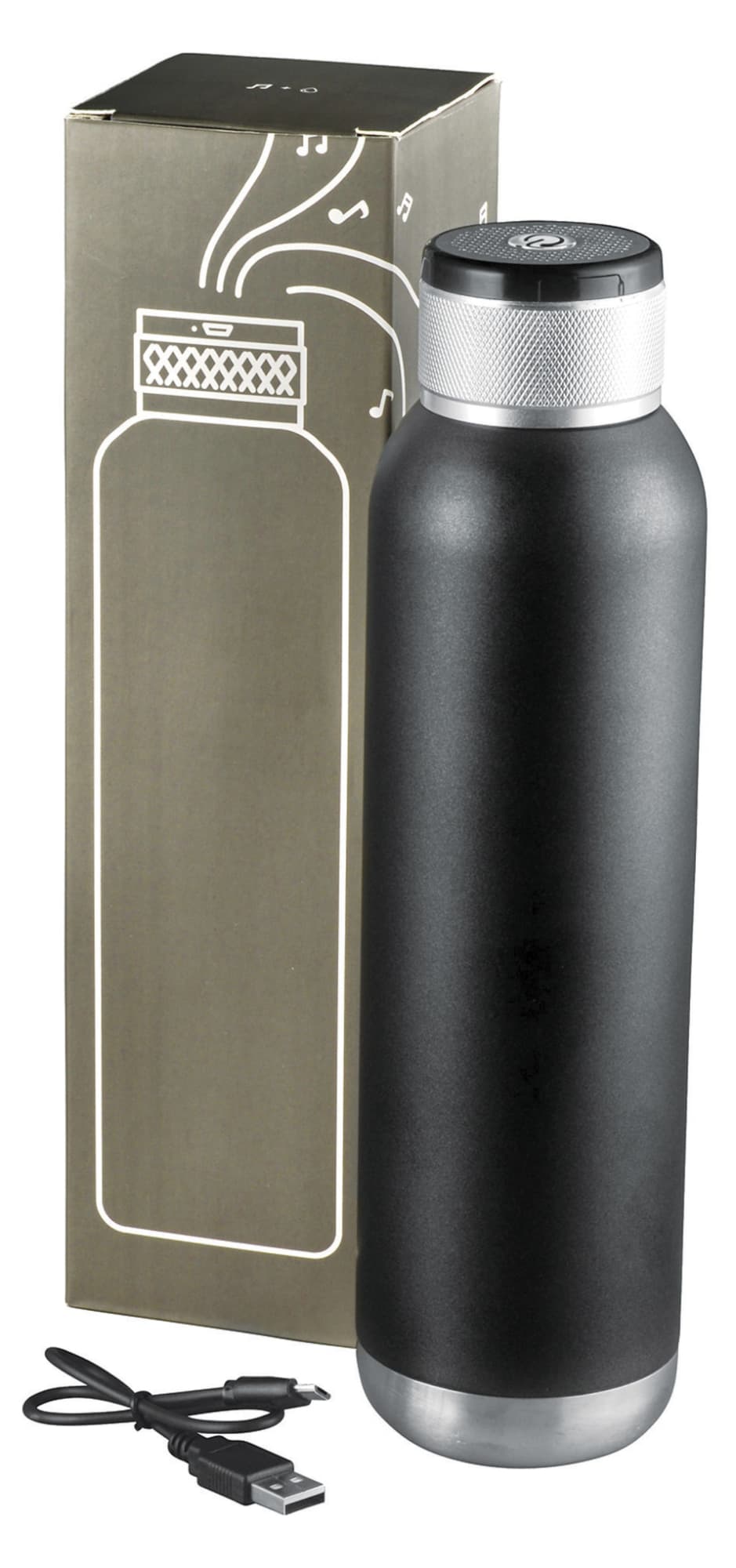 Soundwave Copper Vacuum Audio Bottle - Black