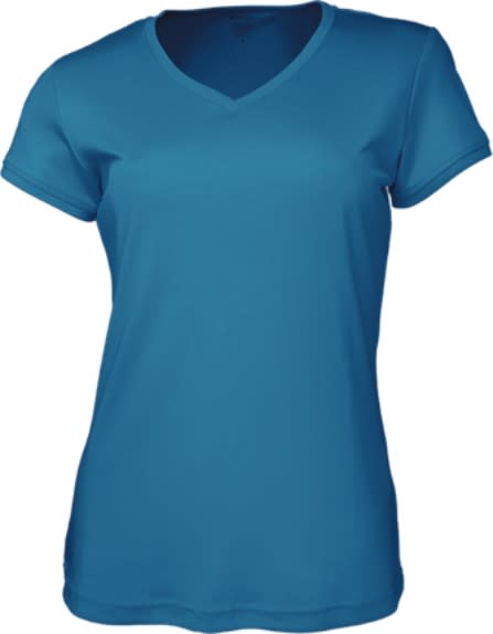 Ladies Brushed V-Neck Tee Shirt - CT1418 Image CYAN