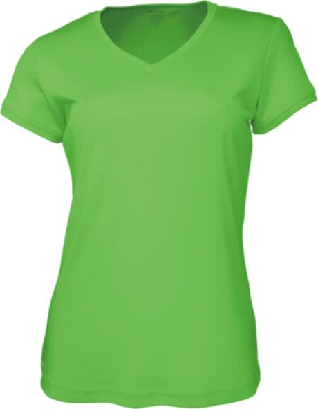 Ladies Brushed V-Neck Tee Shirt - CT1418 Image LIME