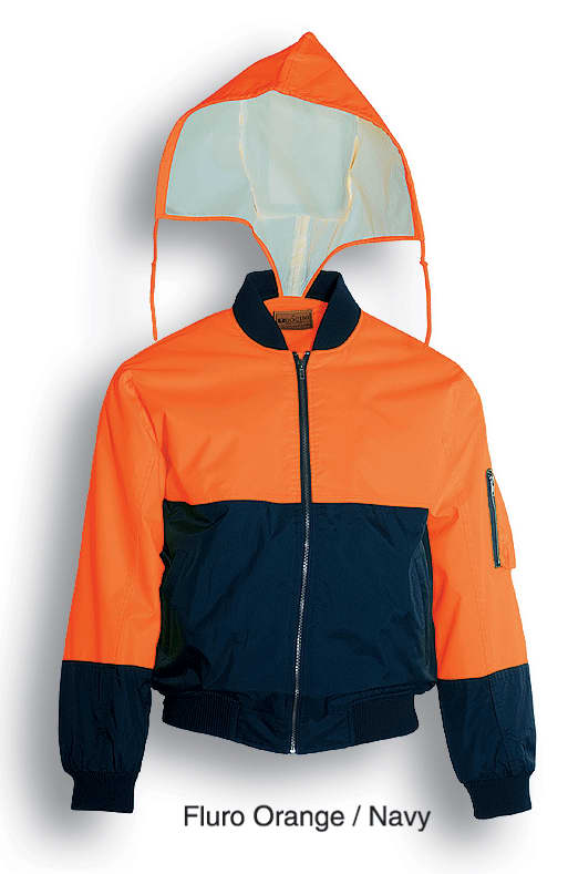 Unisex Adults Hi-Vis Flying Jacket (Lined) - SJ0320 Image ORANGE/NAVY