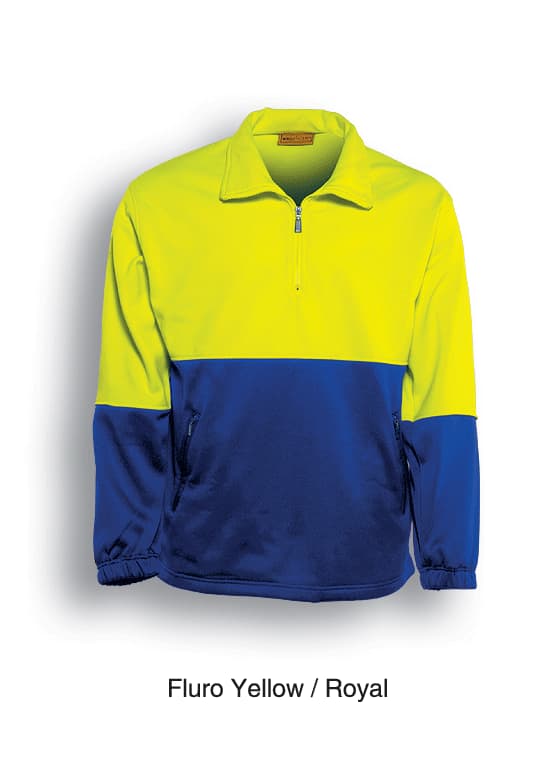 Unisex Adults Hi-Vis 1/2 Zip Fleece - SJ0411 Image YELLOW/ROYAL