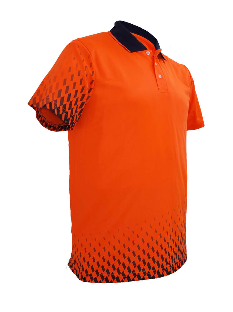 Unisex Adults Hi-Vis Gradient Polo - SP0703 Image ORANGE/NAVY