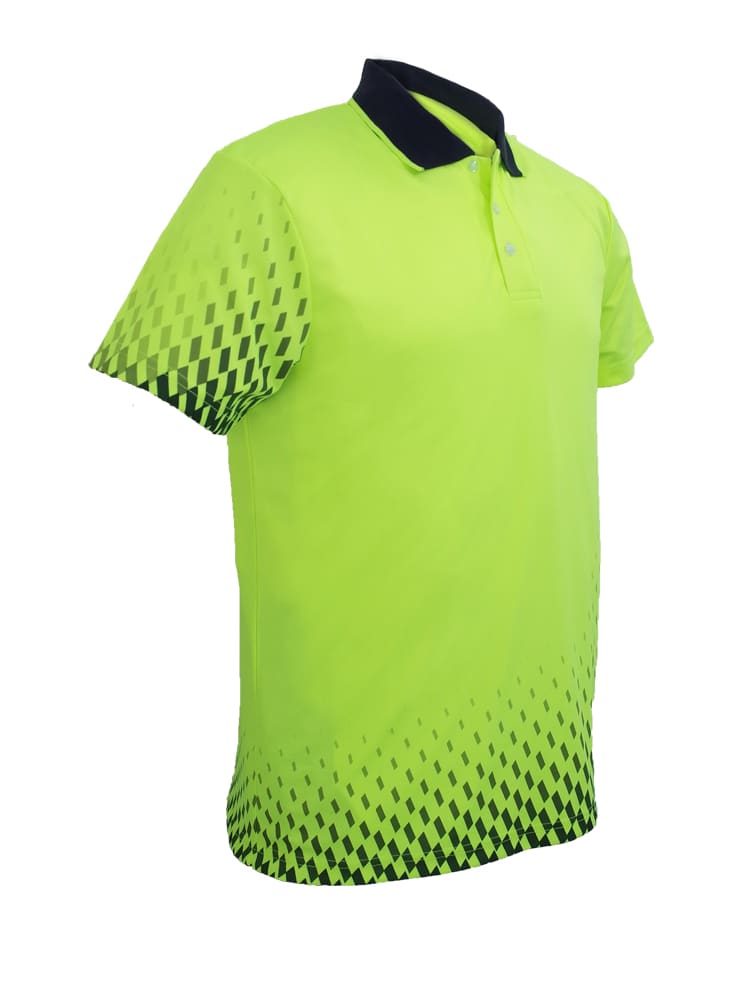 Unisex Adults Hi-Vis Gradient Polo - SP0703 Image YELLOW/NAVY